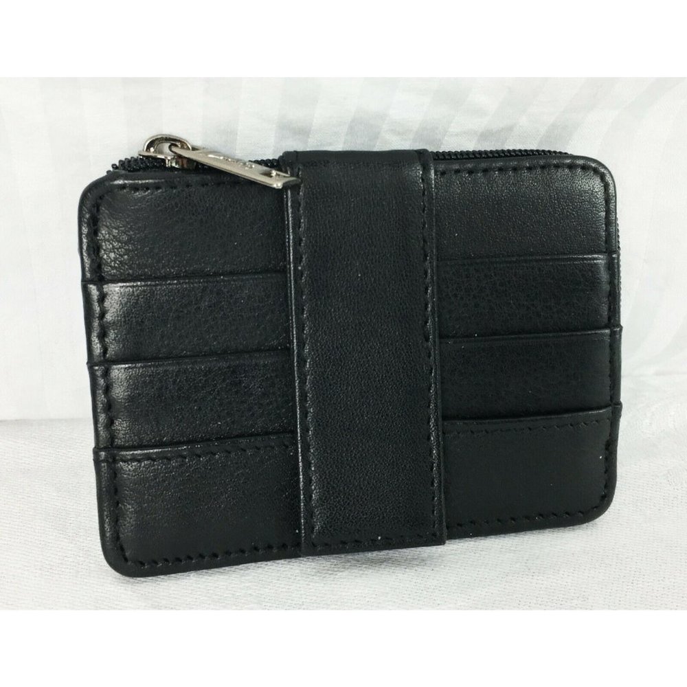 Lodis Black Belt Clip ID Credit Card Holder w Zip Compartment Business